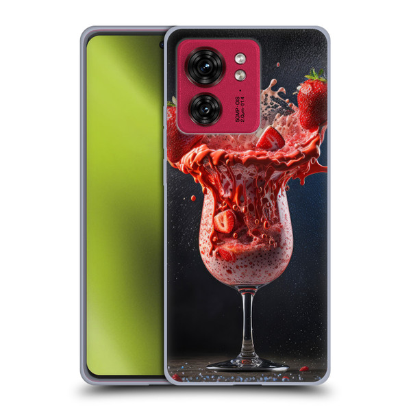 Spacescapes Cocktails Strawberry Infusion Daiquiri Soft Gel Case for Motorola Moto Edge 40