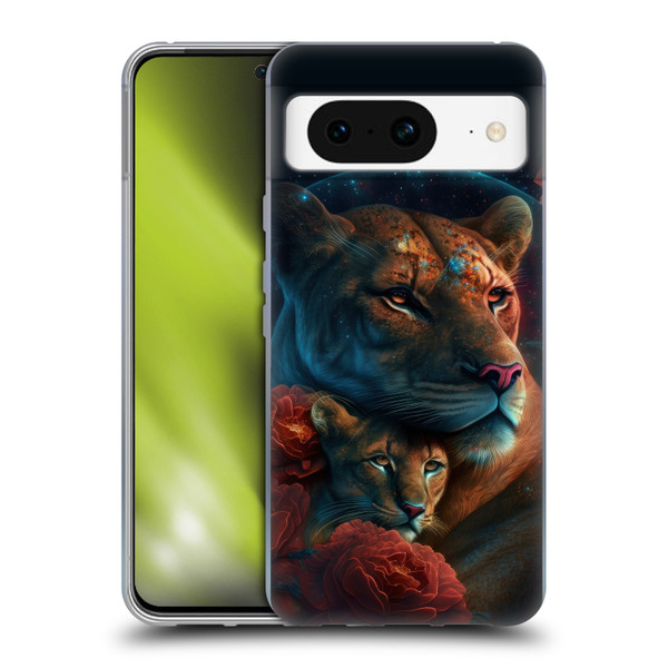 Spacescapes Floral Lions Star Watching Soft Gel Case for Google Pixel 8