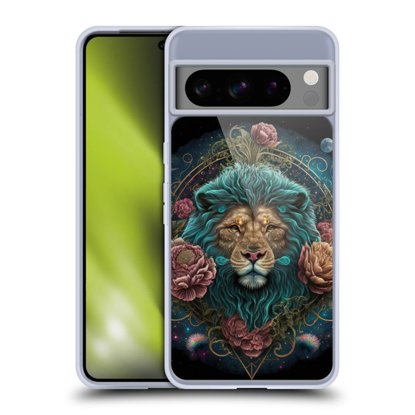 Spacescapes Floral Lions Aqua Mane Soft Gel Case for Google Pixel 8 Pro