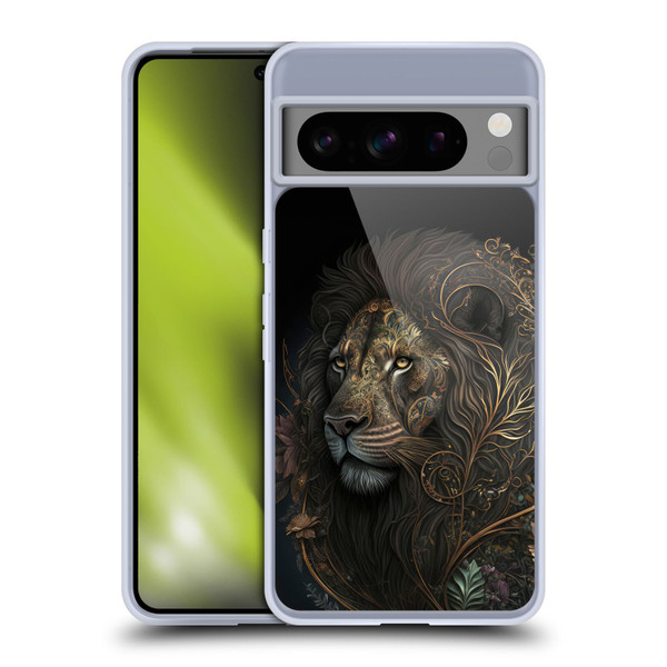 Spacescapes Floral Lions Golden Bloom Soft Gel Case for Google Pixel 8 Pro