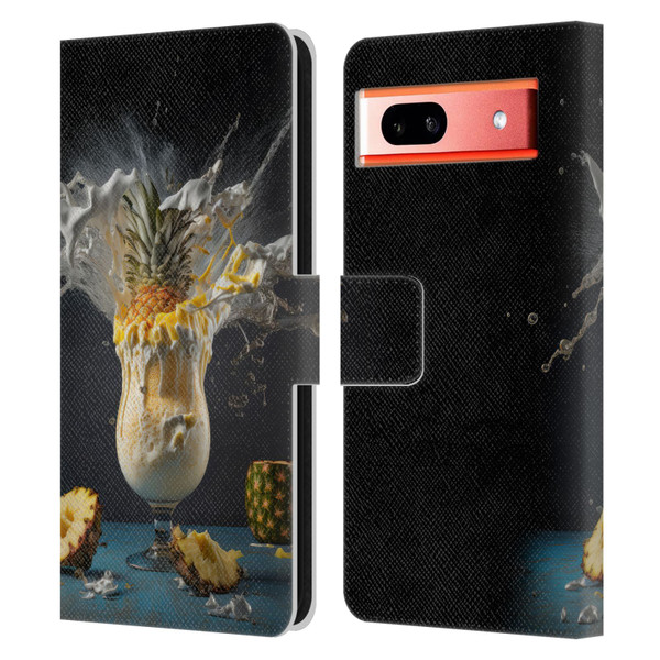 Spacescapes Cocktails Piña Colada Pop Leather Book Wallet Case Cover For Google Pixel 7a