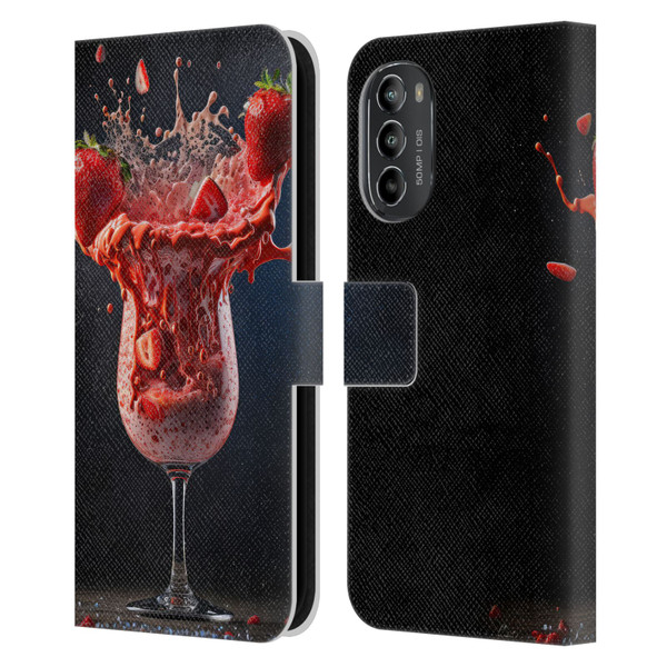 Spacescapes Cocktails Strawberry Infusion Daiquiri Leather Book Wallet Case Cover For Motorola Moto G82 5G