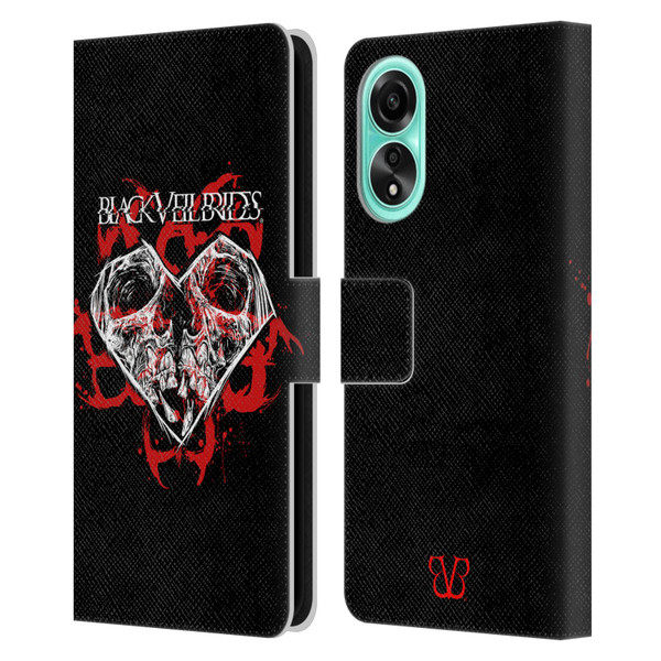 Black Veil Brides Band Art Skull Heart Leather Book Wallet Case Cover For OPPO A78 4G