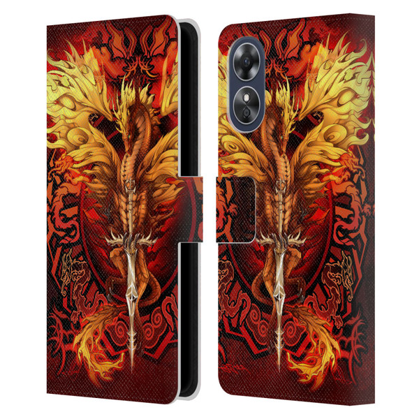Ruth Thompson Dragons Flameblade Leather Book Wallet Case Cover For OPPO A17