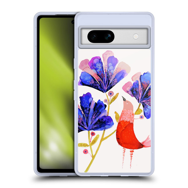 Sylvie Demers Birds 3 Red Soft Gel Case for Google Pixel 7a