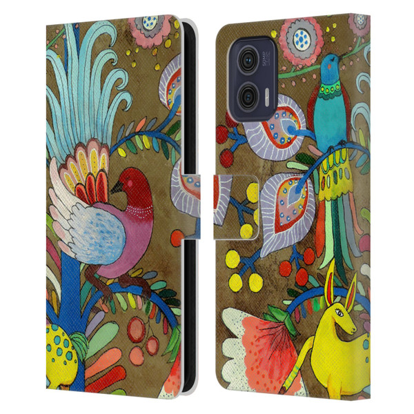 Sylvie Demers Floral Allure Leather Book Wallet Case Cover For Motorola Moto G73 5G