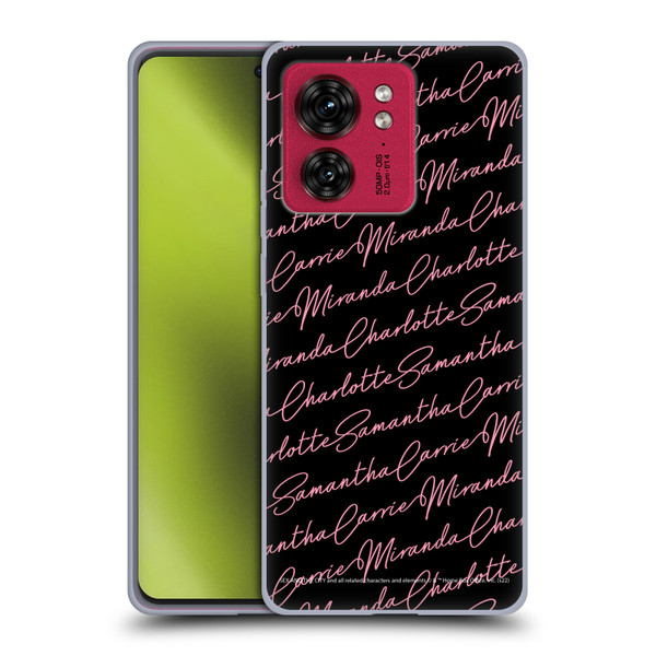 Sex and The City: Television Series Graphics Name Pattern Soft Gel Case for Motorola Moto Edge 40