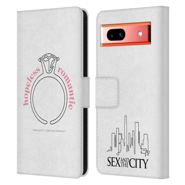 Sex and The City: Television Series Characters Hopeless Romantic Charlotte Leather Book Wallet Case Cover For Google Pixel 7a