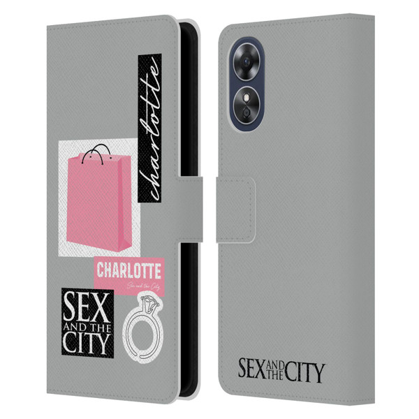 Sex and The City: Television Series Characters Shopping Bag Charlotte Leather Book Wallet Case Cover For OPPO A17