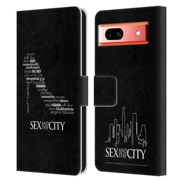 Sex and The City: Television Series Graphics Shoe Leather Book Wallet Case Cover For Google Pixel 7a
