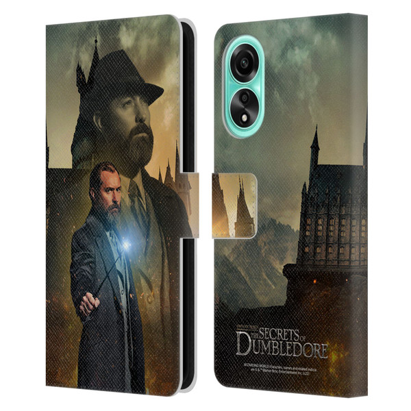 Fantastic Beasts: Secrets of Dumbledore Character Art Albus Dumbledore Leather Book Wallet Case Cover For OPPO A78 4G