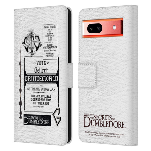 Fantastic Beasts: Secrets of Dumbledore Graphics Gellert Grindelwald Leather Book Wallet Case Cover For Google Pixel 7a