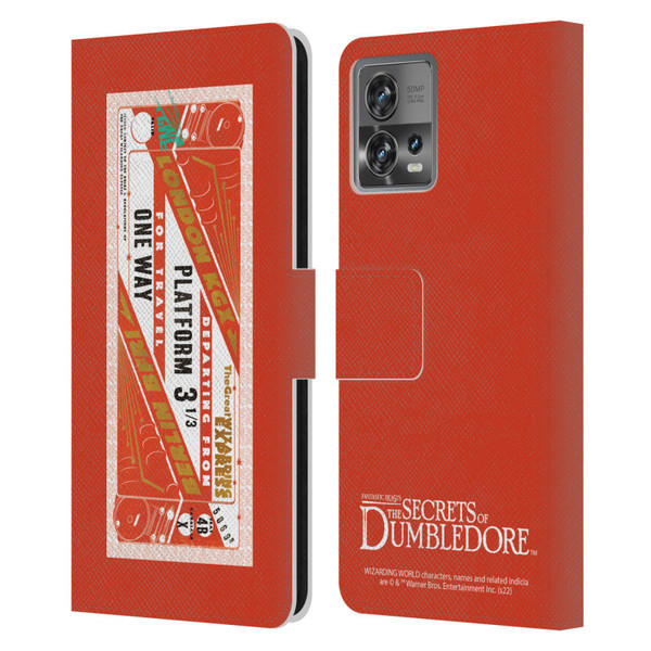 Fantastic Beasts: Secrets of Dumbledore Graphics Train Ticket Leather Book Wallet Case Cover For Motorola Moto Edge 30 Fusion