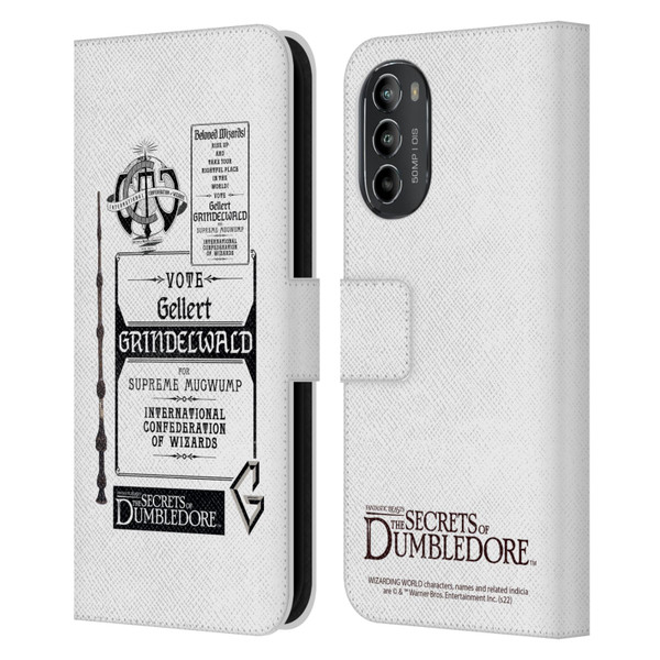 Fantastic Beasts: Secrets of Dumbledore Graphics Gellert Grindelwald Leather Book Wallet Case Cover For Motorola Moto G82 5G