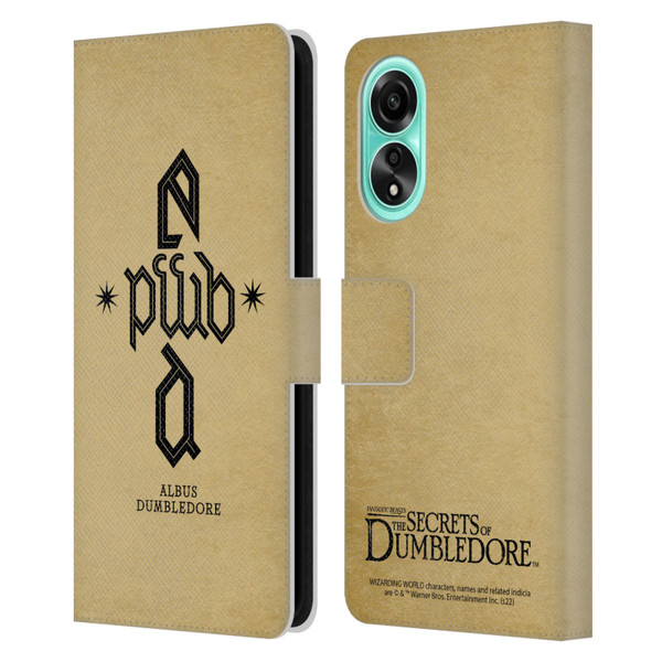 Fantastic Beasts: Secrets of Dumbledore Graphics Dumbledore's Monogram Leather Book Wallet Case Cover For OPPO A78 5G