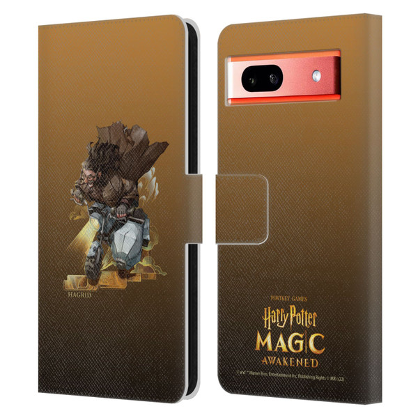 Harry Potter: Magic Awakened Characters Hagrid Leather Book Wallet Case Cover For Google Pixel 7a