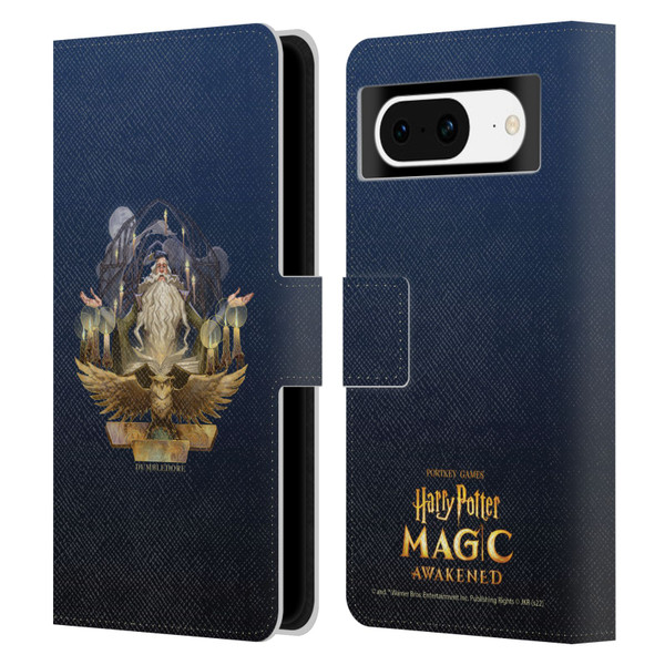 Harry Potter: Magic Awakened Characters Dumbledore Leather Book Wallet Case Cover For Google Pixel 8