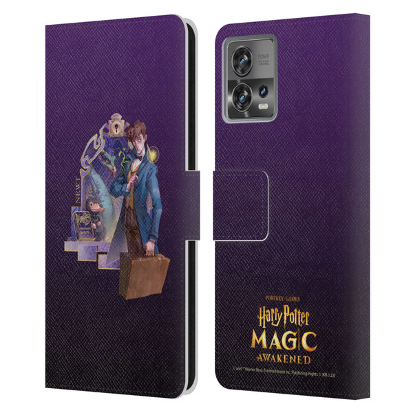 Harry Potter: Magic Awakened Characters Newt Leather Book Wallet Case Cover For Motorola Moto Edge 30 Fusion