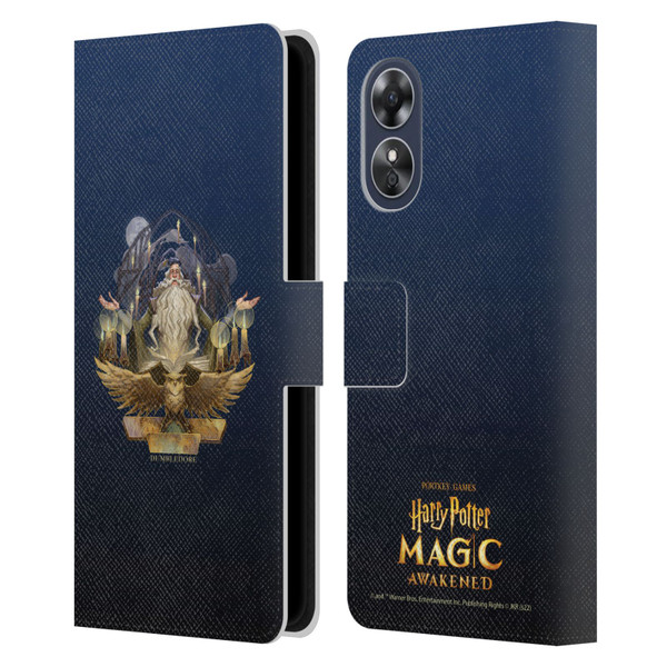 Harry Potter: Magic Awakened Characters Dumbledore Leather Book Wallet Case Cover For OPPO A17