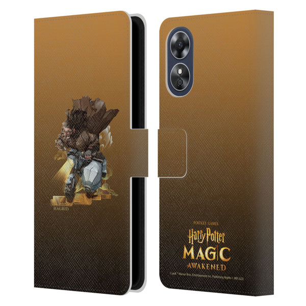 Harry Potter: Magic Awakened Characters Hagrid Leather Book Wallet Case Cover For OPPO A17