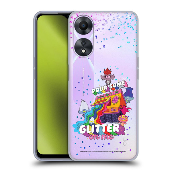 Trolls World Tour Key Art Glitter Print Soft Gel Case for OPPO A78 4G