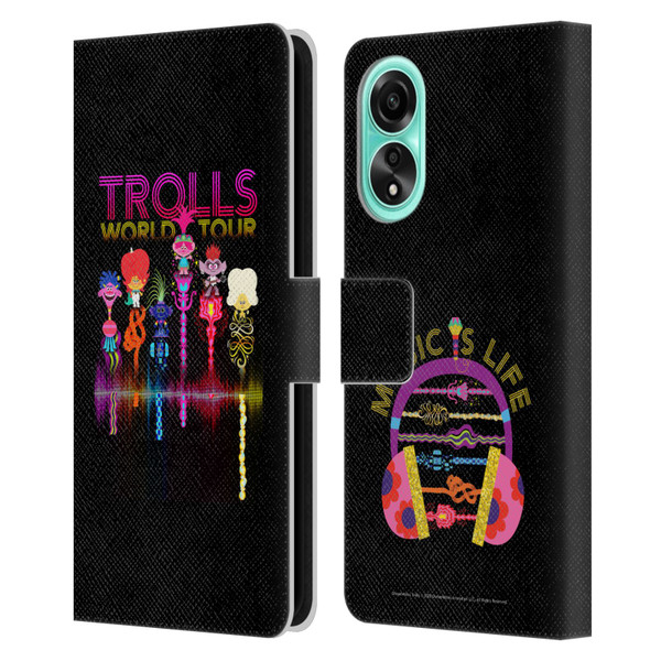 Trolls World Tour Key Art Artwork Leather Book Wallet Case Cover For OPPO A78 4G