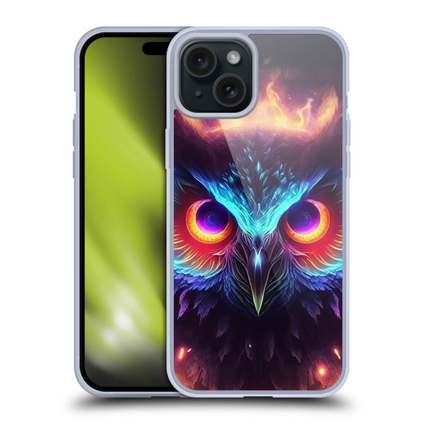 Wumples Cosmic Animals Owl Soft Gel Case for Apple iPhone 15 Plus