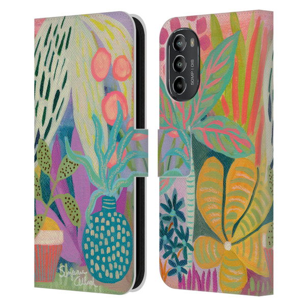 Suzanne Allard Floral Art Palm Heaven Leather Book Wallet Case Cover For Motorola Moto G82 5G