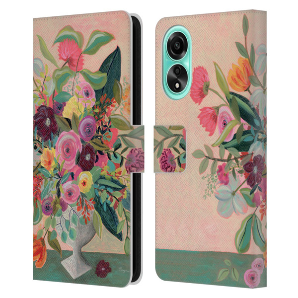 Suzanne Allard Floral Art Floral Centerpiece Leather Book Wallet Case Cover For OPPO A78 5G