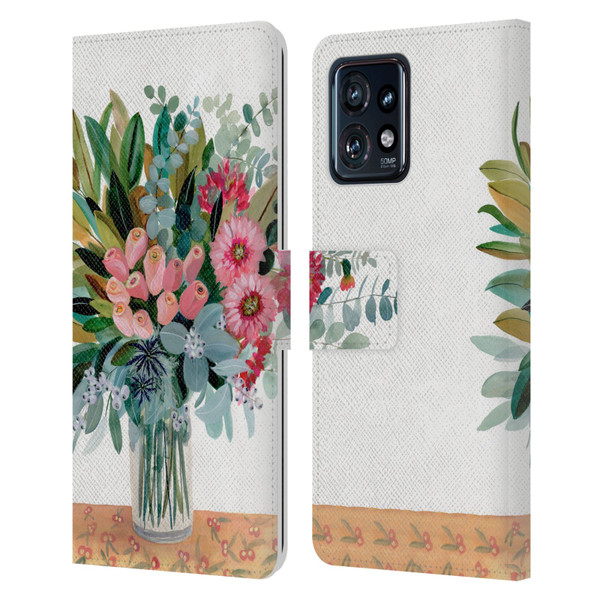 Suzanne Allard Floral Graphics Magnolia Surrender Leather Book Wallet Case Cover For Motorola Moto Edge 40 Pro