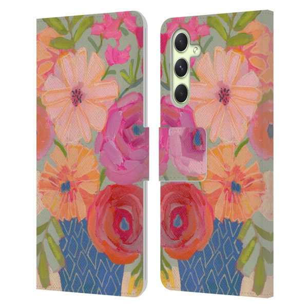 Suzanne Allard Floral Graphics Blue Diamond Leather Book Wallet Case Cover For Samsung Galaxy A54 5G