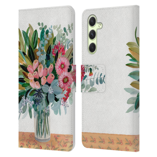 Suzanne Allard Floral Graphics Magnolia Surrender Leather Book Wallet Case Cover For Samsung Galaxy A54 5G