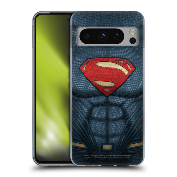 Batman V Superman: Dawn of Justice Graphics Superman Costume Soft Gel Case for Google Pixel 8 Pro