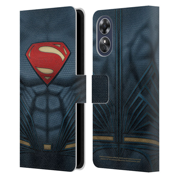 Batman V Superman: Dawn of Justice Graphics Superman Costume Leather Book Wallet Case Cover For OPPO A17