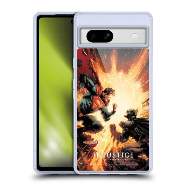 Injustice Gods Among Us Key Art Battle Soft Gel Case for Google Pixel 7a