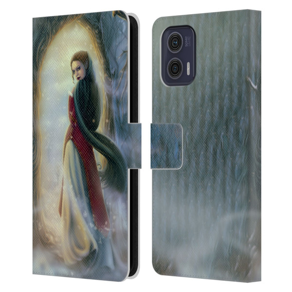 Tiffany "Tito" Toland-Scott Christmas Art Elf Woman In Snowy Forest Leather Book Wallet Case Cover For Motorola Moto G73 5G