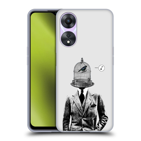 LouiJoverArt Black And White Plumage Soft Gel Case for OPPO A78 5G