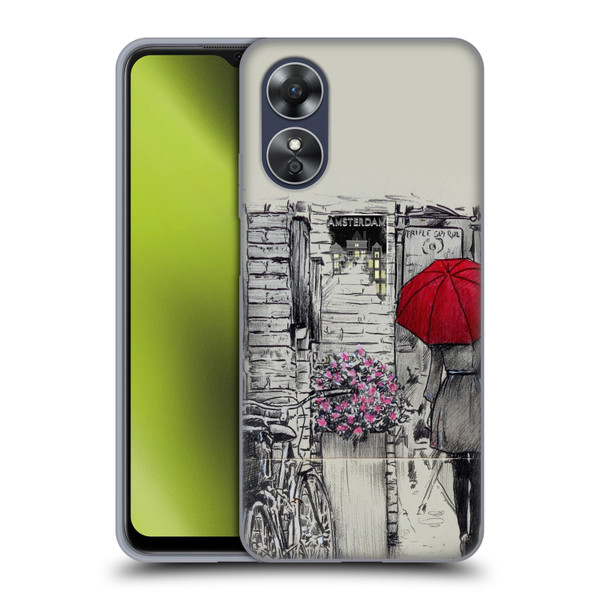 LouiJoverArt Red Ink Amsterdam Walk Soft Gel Case for OPPO A17