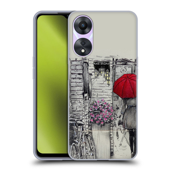 LouiJoverArt Red Ink Amsterdam Walk Soft Gel Case for OPPO A78 5G