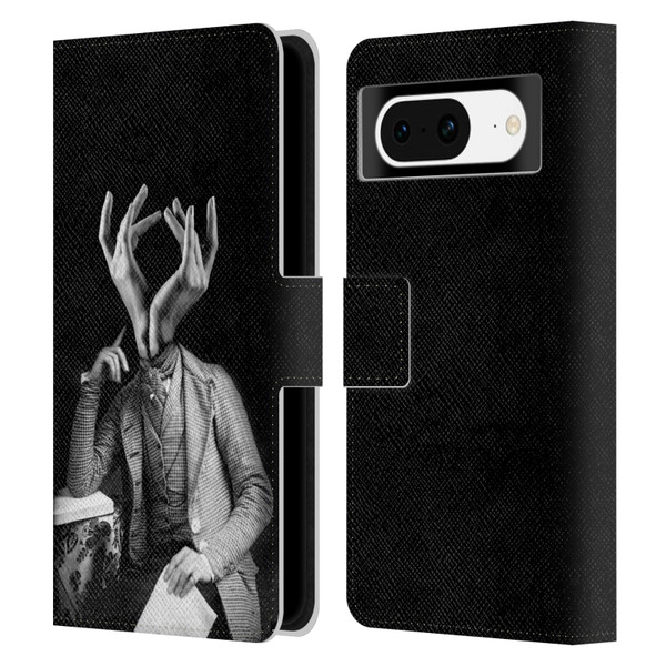 LouiJoverArt Black And White Sensitive Man Leather Book Wallet Case Cover For Google Pixel 8