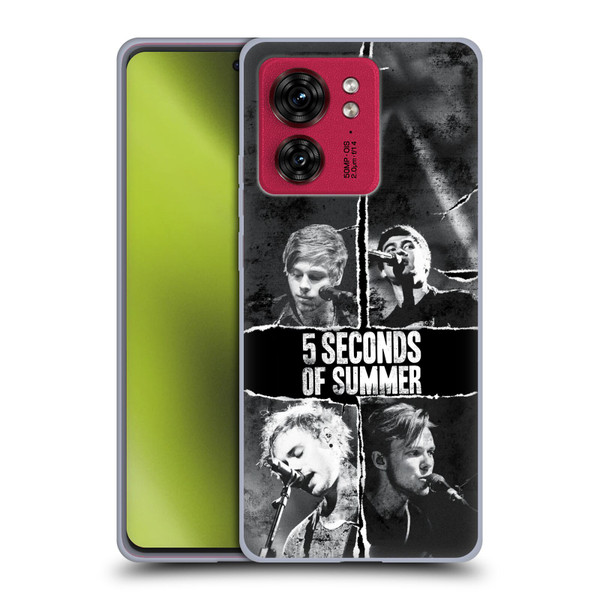 5 Seconds of Summer Posters Torn Papers 2 Soft Gel Case for Motorola Moto Edge 40