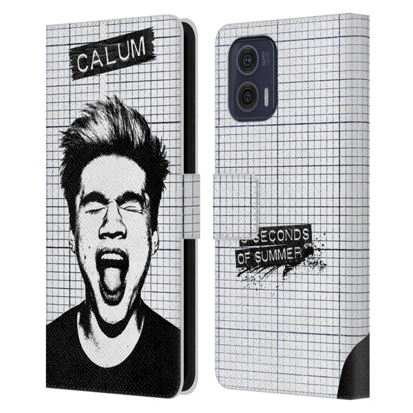 5 Seconds of Summer Solos Grained Calum Leather Book Wallet Case Cover For Motorola Moto G73 5G
