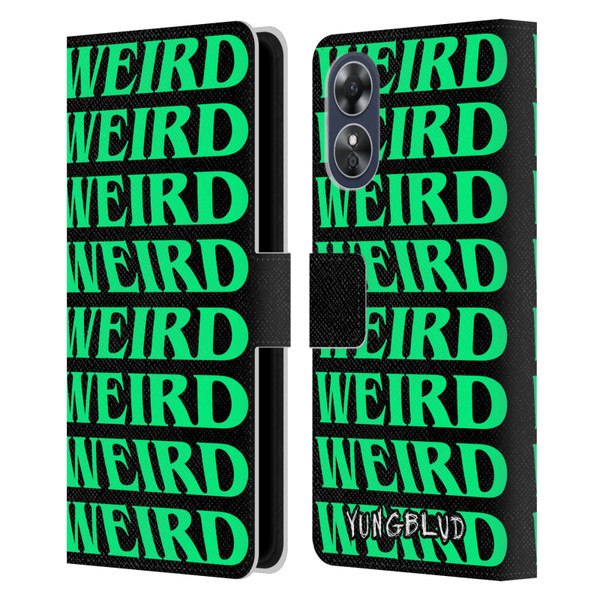 Yungblud Graphics Weird! Text Leather Book Wallet Case Cover For OPPO A17