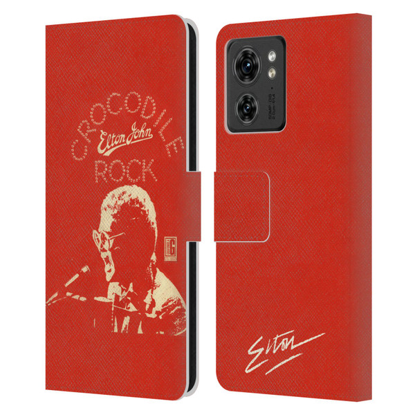 Elton John Artwork Crocodile Rock Single Leather Book Wallet Case Cover For Motorola Moto Edge 40