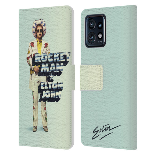 Elton John Artwork Rocket Man Single Leather Book Wallet Case Cover For Motorola Moto Edge 40 Pro