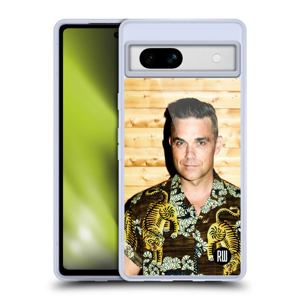 Robbie Williams Calendar Tiger Print Shirt Soft Gel Case for Google Pixel 7a