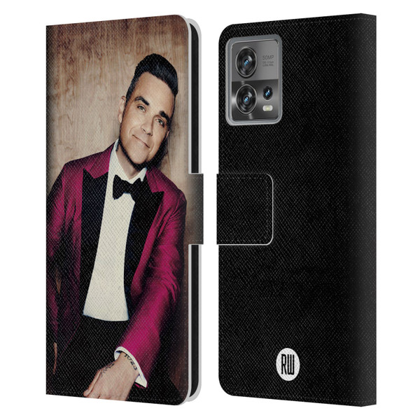 Robbie Williams Calendar Magenta Tux Leather Book Wallet Case Cover For Motorola Moto Edge 30 Fusion