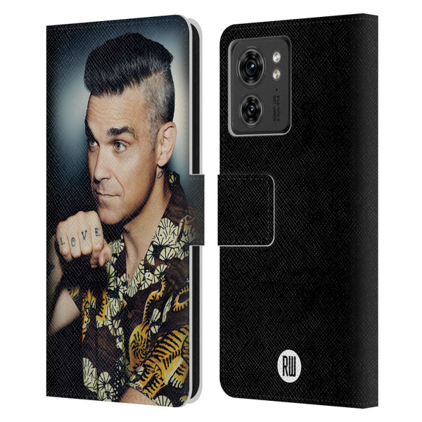 Robbie Williams Calendar Love Tattoo Leather Book Wallet Case Cover For Motorola Moto Edge 40