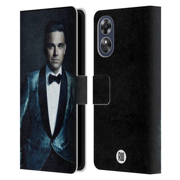 Robbie Williams Calendar Dark Background Leather Book Wallet Case Cover For OPPO A17