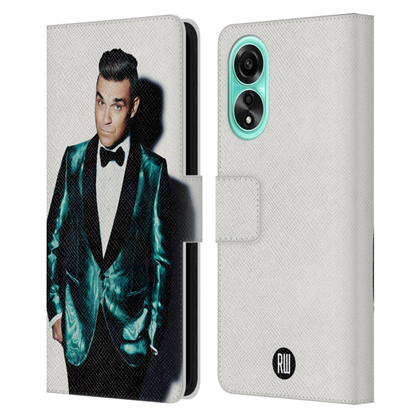 Robbie Williams Calendar White Background Leather Book Wallet Case Cover For OPPO A78 4G